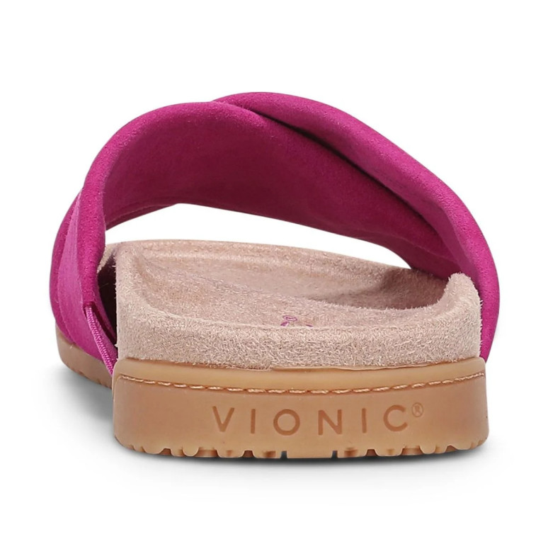 Vionic Etna Slide Sandal, Rose Violet Suede Color, Size 5 to 13, New