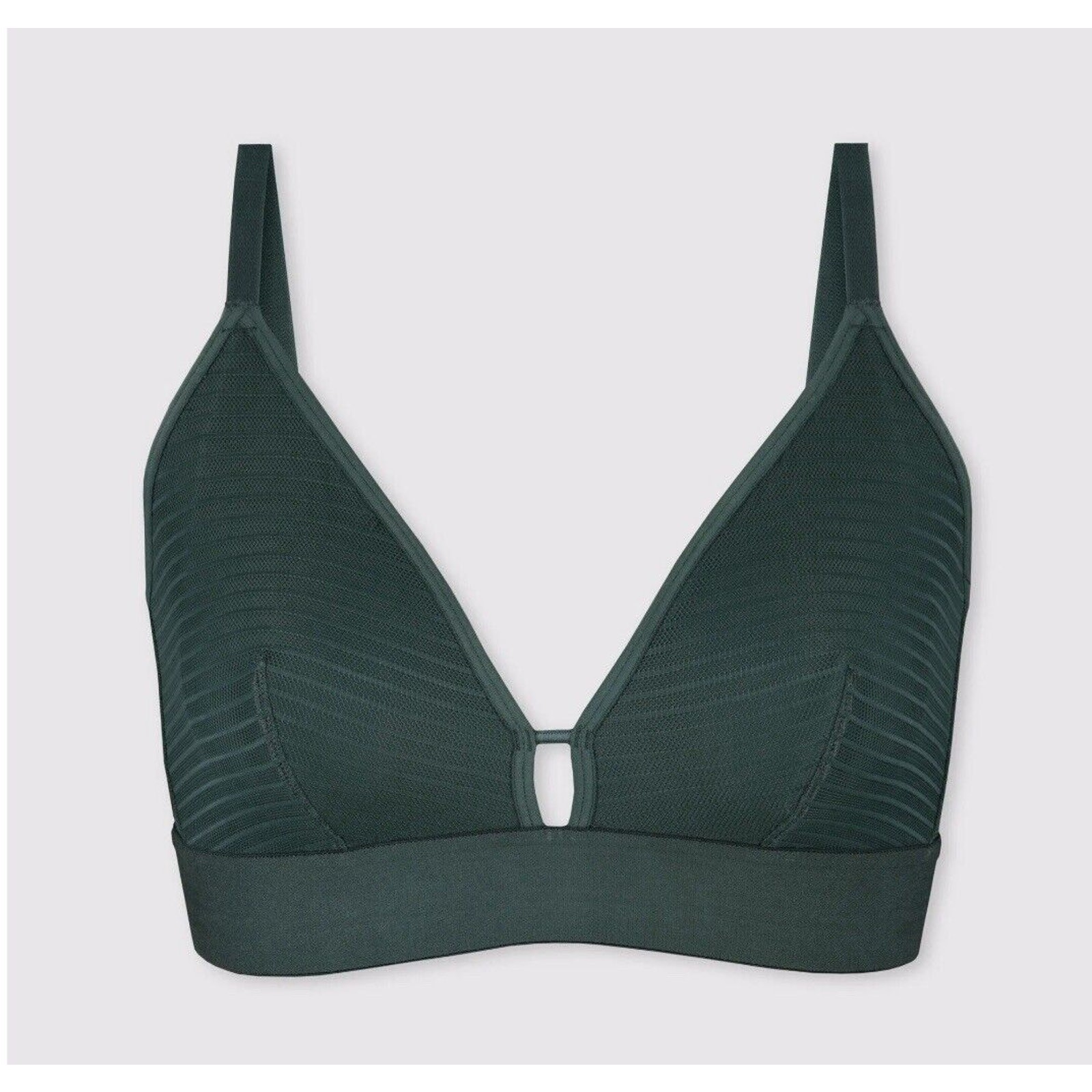 All.You.LIVELY The Busty Stripe Mesh Bralette In Emerald Size 1 32DD-34DD