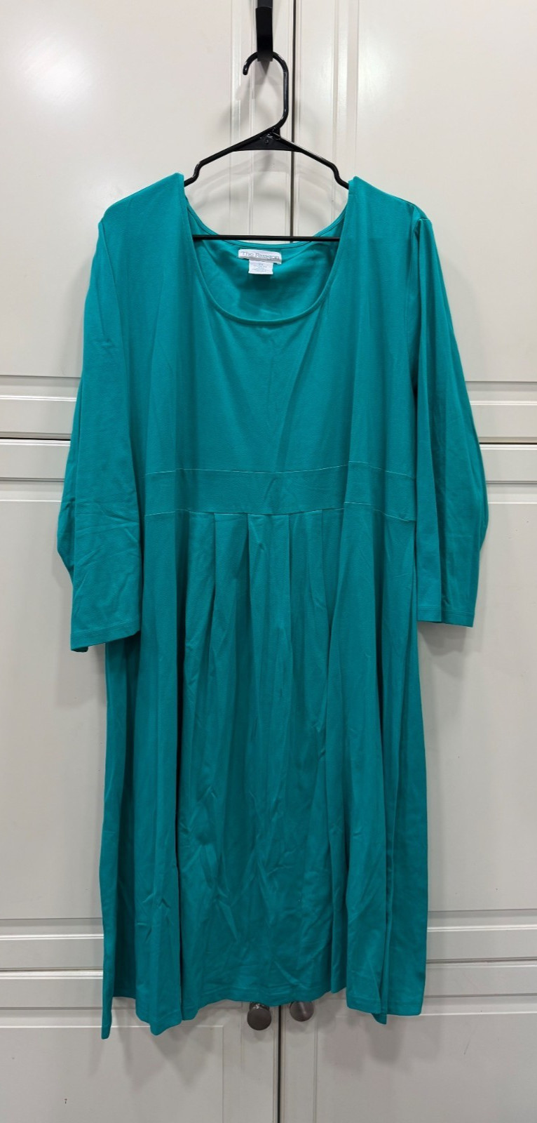 The Paragon Womens Teal 3X Dress 95% Cotton 5% Spandex