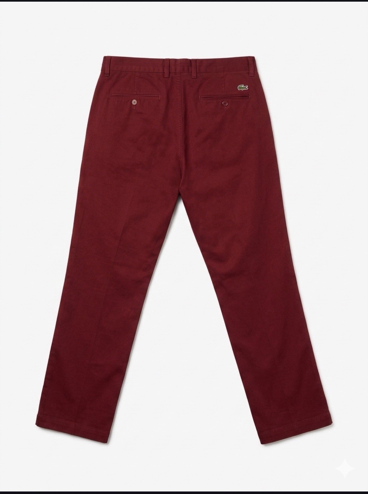 Lacoste Classic Fit Cotton Twill Chino Pants Burgundy Maroon Mens Size 33