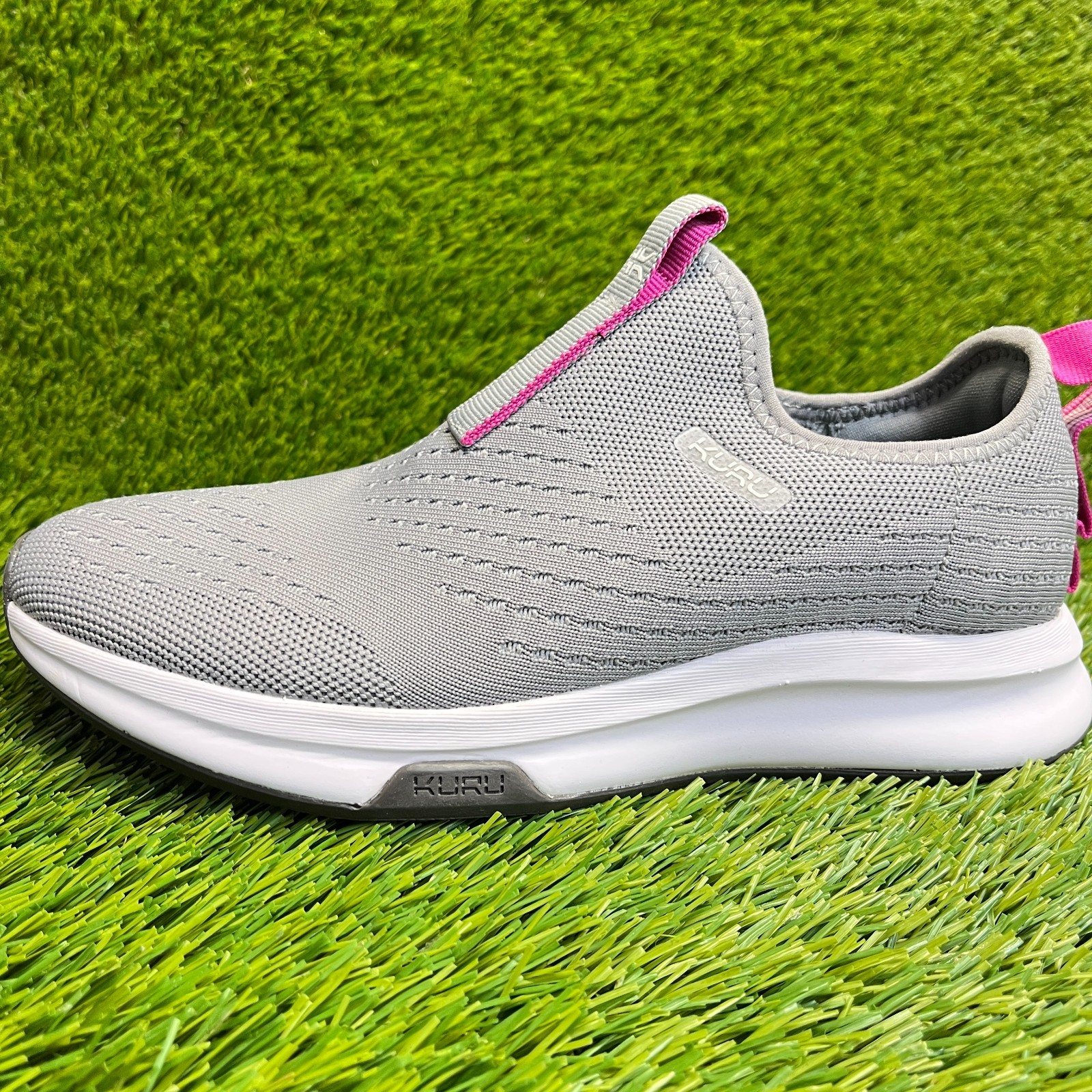 Kuru Atom Womens Size 7.5 Gray Purple Athletic Walking Slip On Shoes Sneakers
