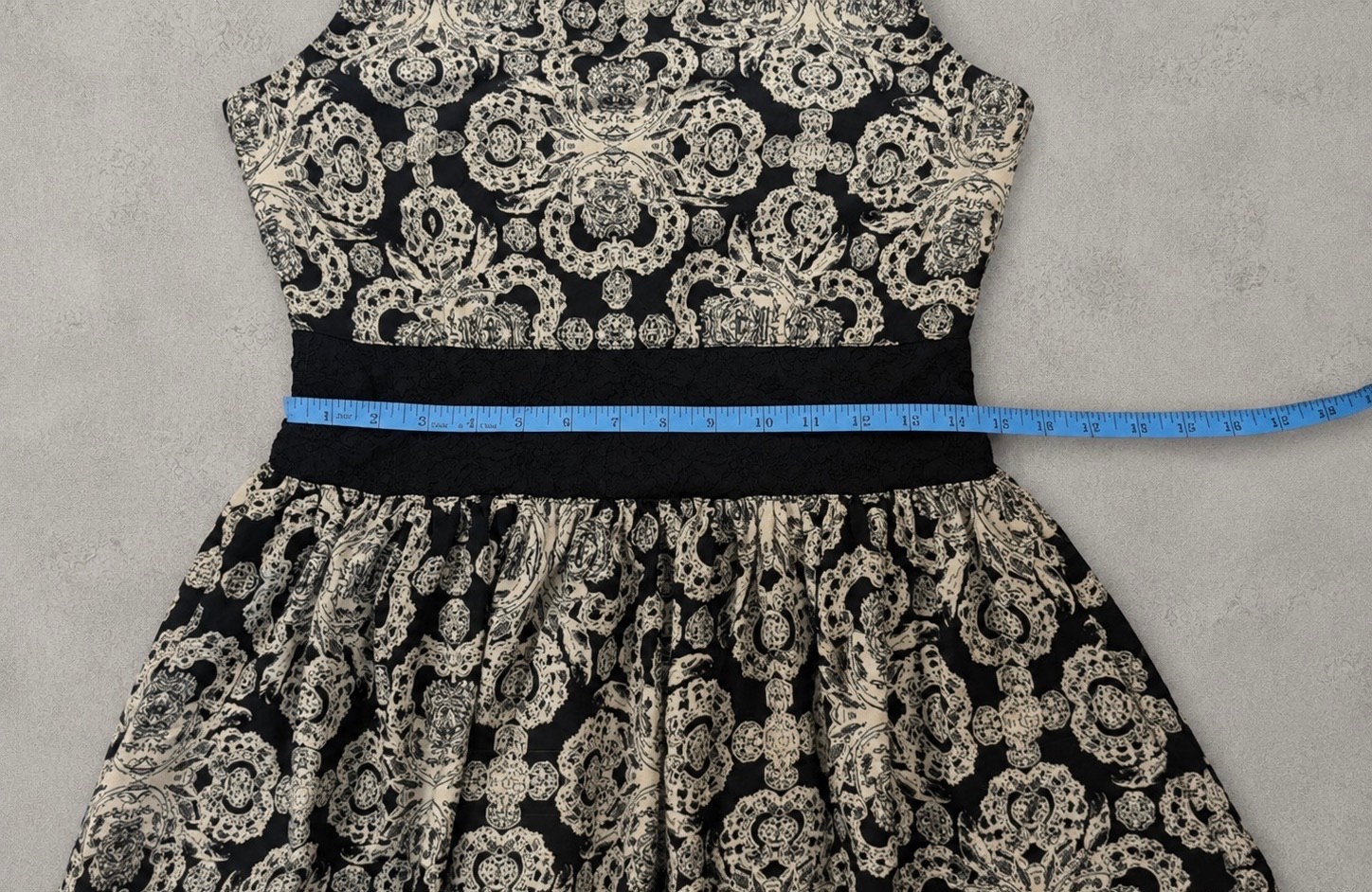 Ruby Rocks Boutique Dress UK 12 Black Cream Rockabilly 50s Retro Skater Party