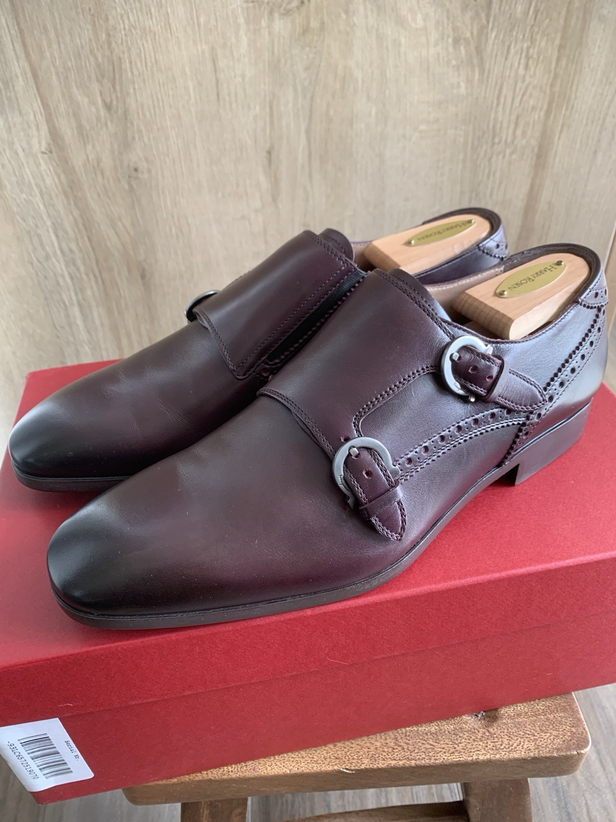 Salvatore Ferragamo Men’s Blair Plum Calf Dress Shoes – Uk7 US8 Euro 41 Buckle
