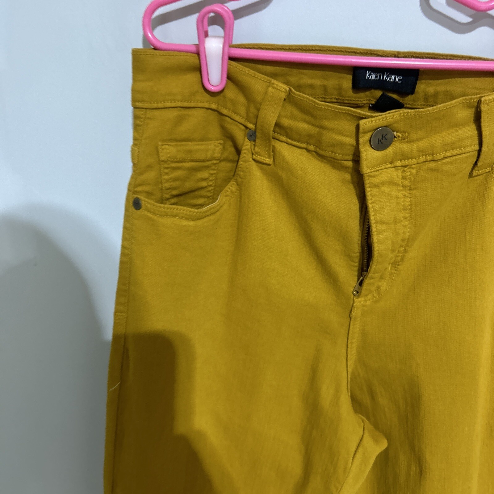 NWT Karen Kane Womens Zuma Crop Jeans AMBER WAVES MUSTARD Size 12 Style 3L82128