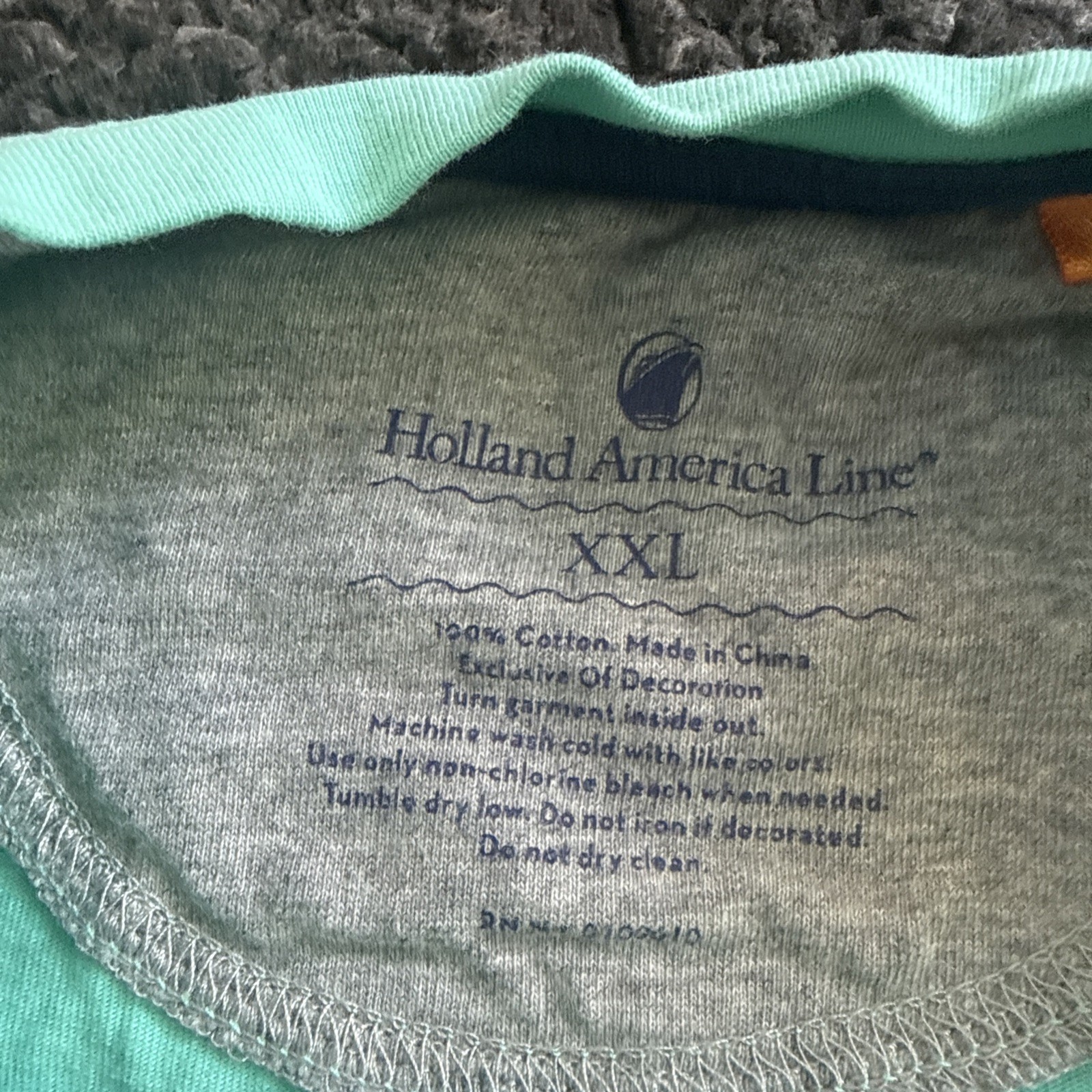 Holland America Line Mens Size XXL Light Neon Green Pocket Tee T-Shirt rare