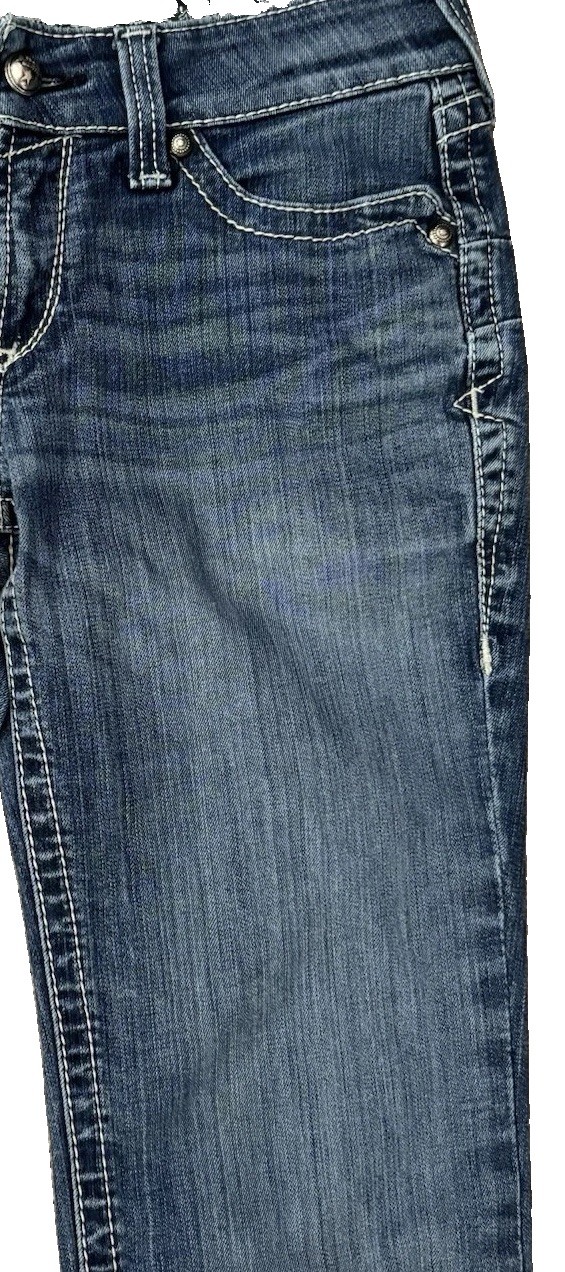 Ariat REAL Womens Jeans Straight Leg Icon Womens 30×33.5 Ocean Stretch Low-Rise