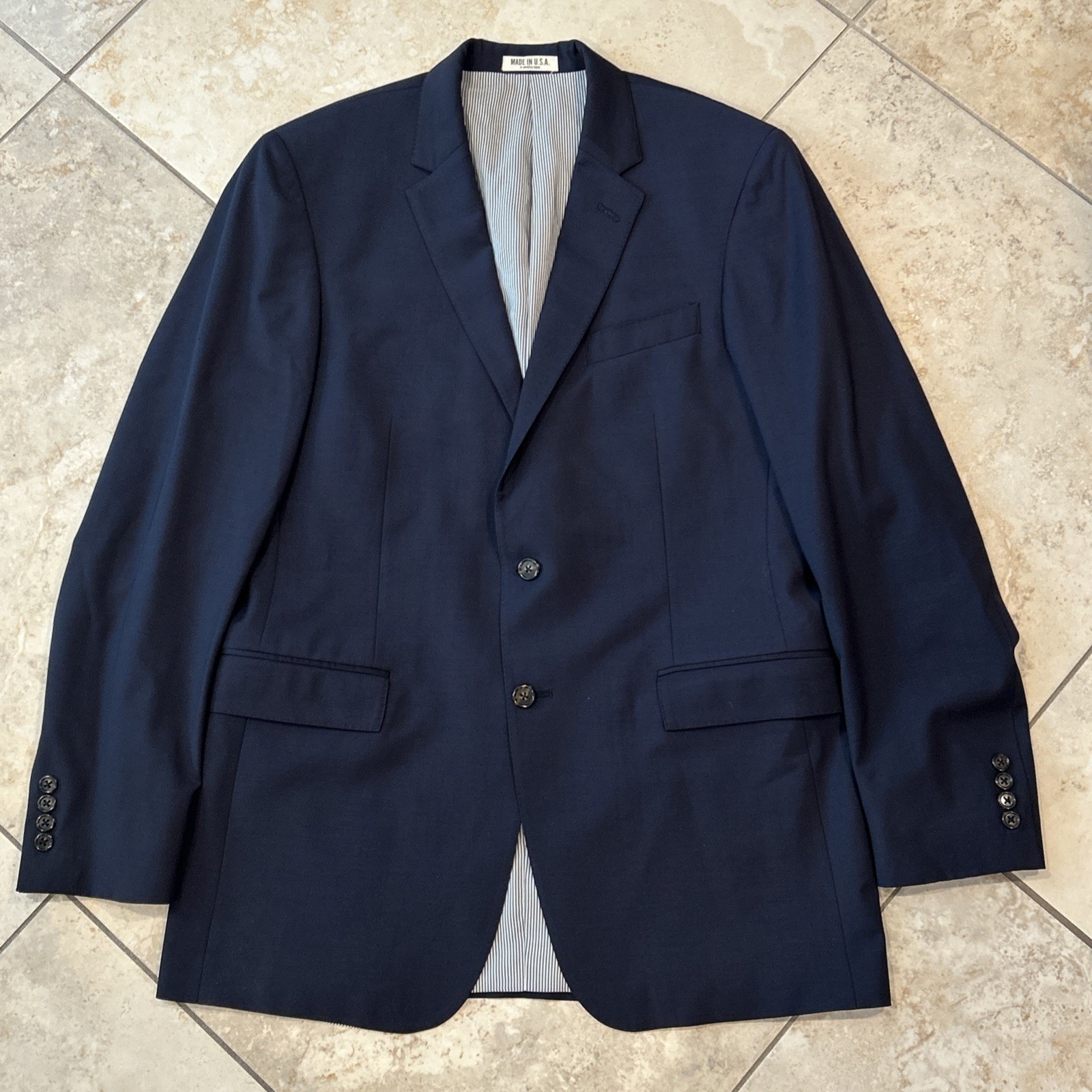 Todd Snyder Mayfair Fit Blazer Men 40L Navy Blue 2 Button Wool Sport Coat Jacket
