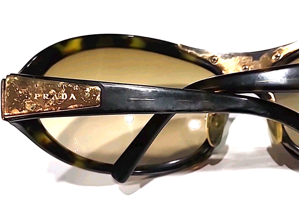 Prada Spr10G Tortoise Brown Wrap Sunglasses 67-16 115mm Italy