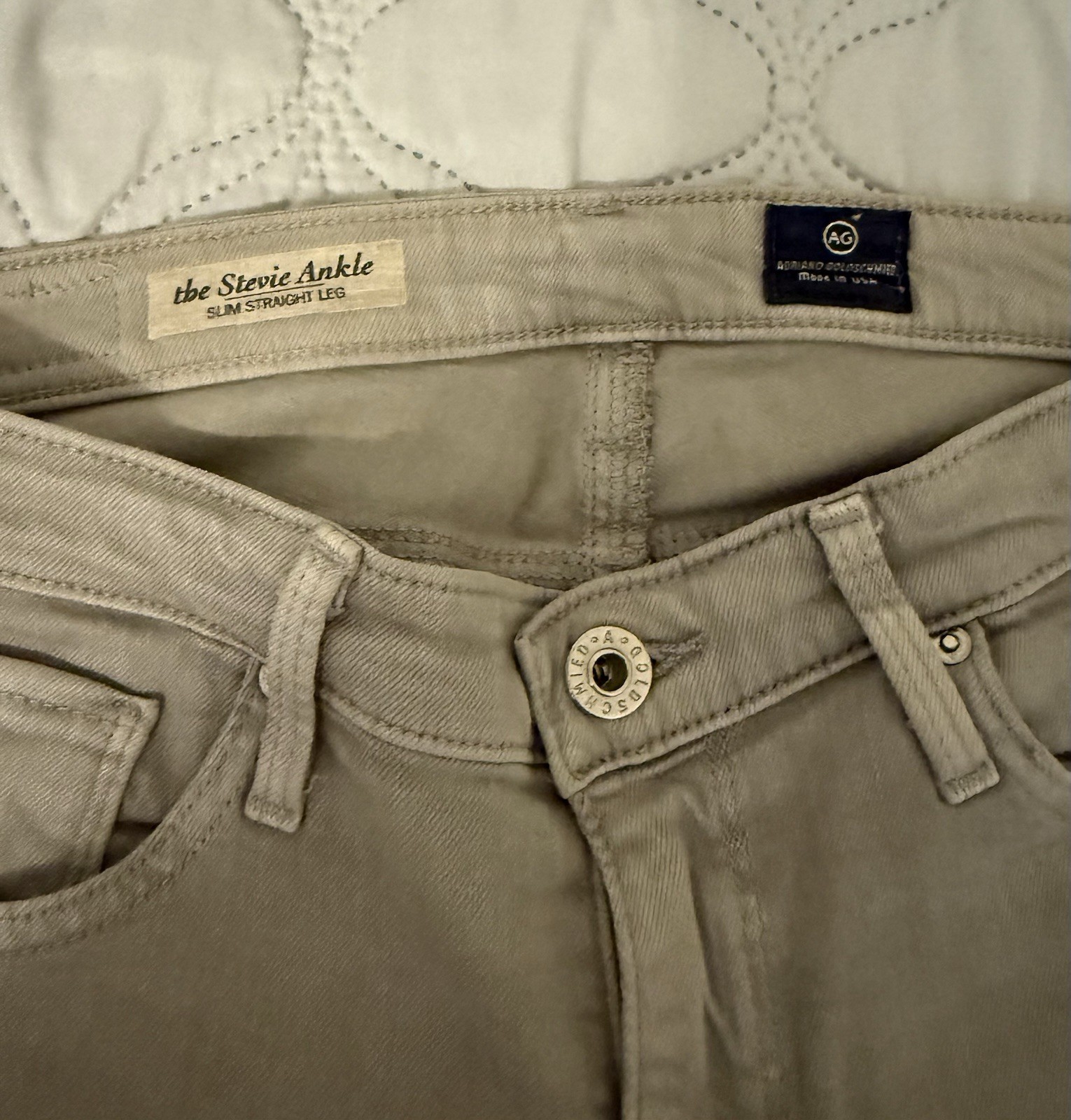 AG Adriano Goldschmied Stevie Ankle Jeans 26 Gray Slim Straight Made USA