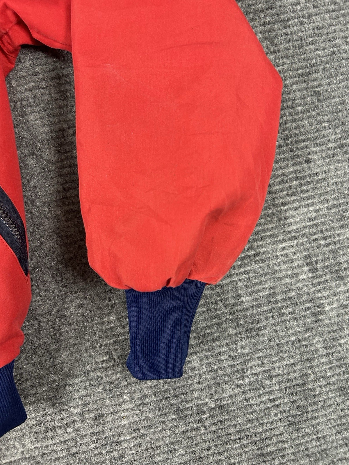VTG Sportsmaster Jacket Mens L Red Fleece Lined Bomber USA Made Workwear READ