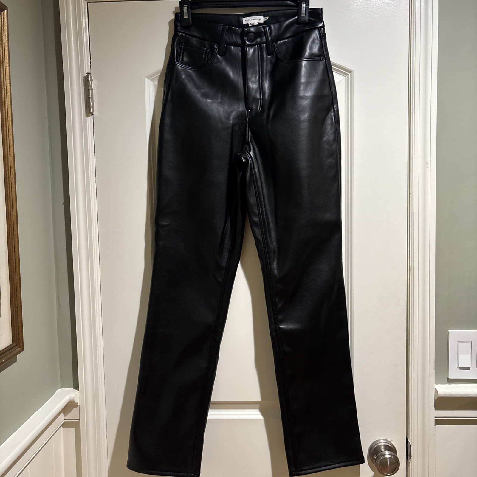 Good American “Better Than Leather” Good Boy trousers, Size 6/28
