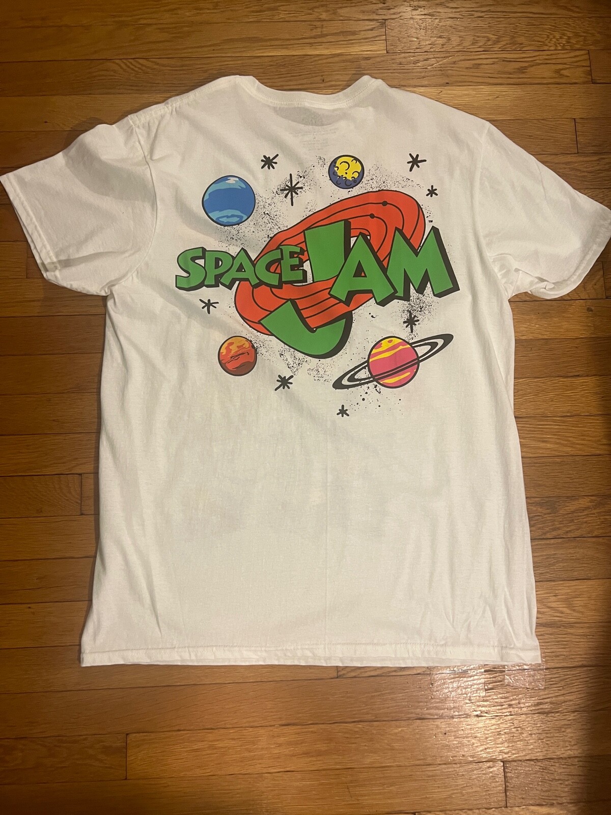 Space Jam All Over Graphic Print T-Shirt Shirt Tee Men 90’s Looney Tunes Movie