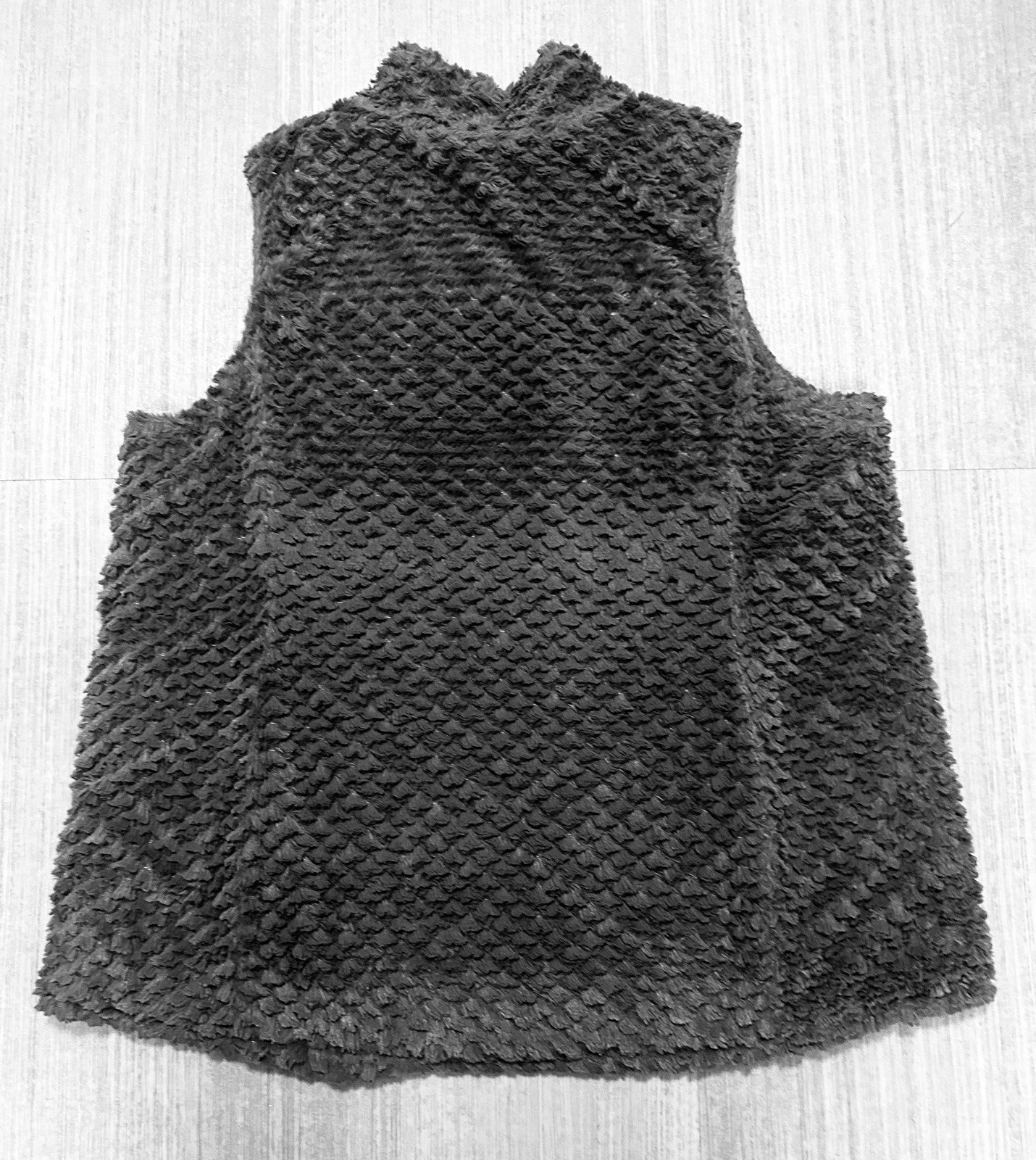 Denim & Co.REVERSIBLE TEXURED FAUX FUR & QUILTED VEST S Zip Front Sz XL