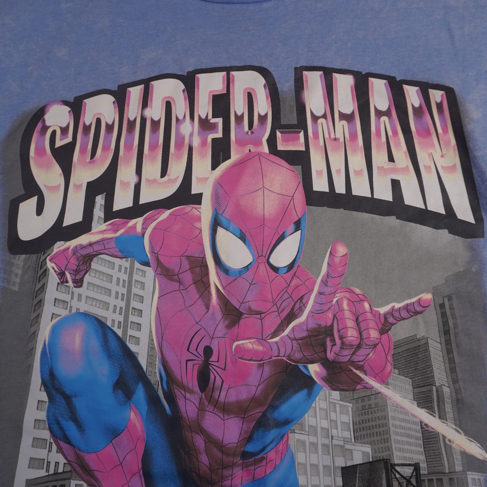 Marvel Spider-Man Light Blue Wash T-Shirt XL