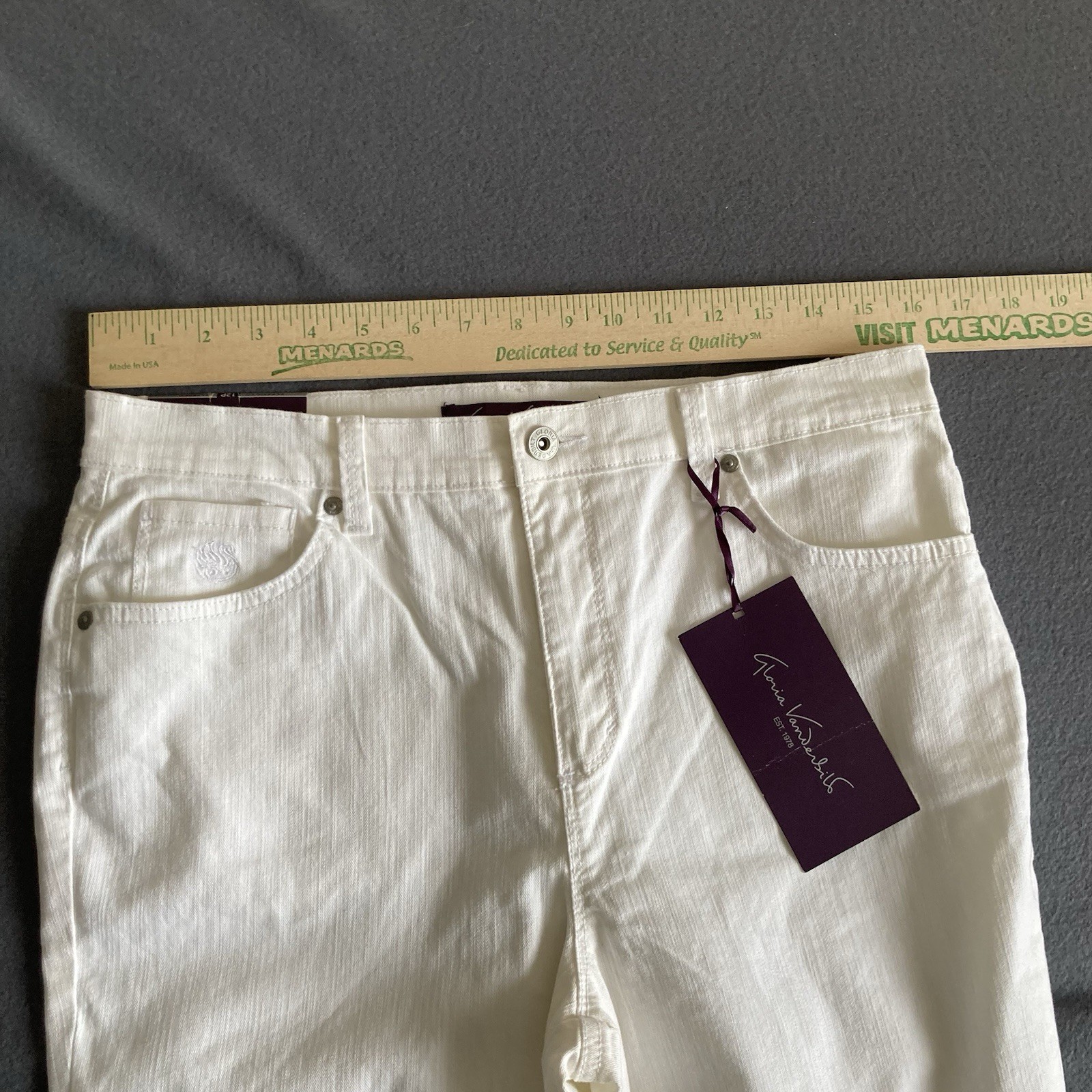 Gloria Vanderbilt Amanda Pant Women’s 12 Petite Off White Classic Fit Slimming