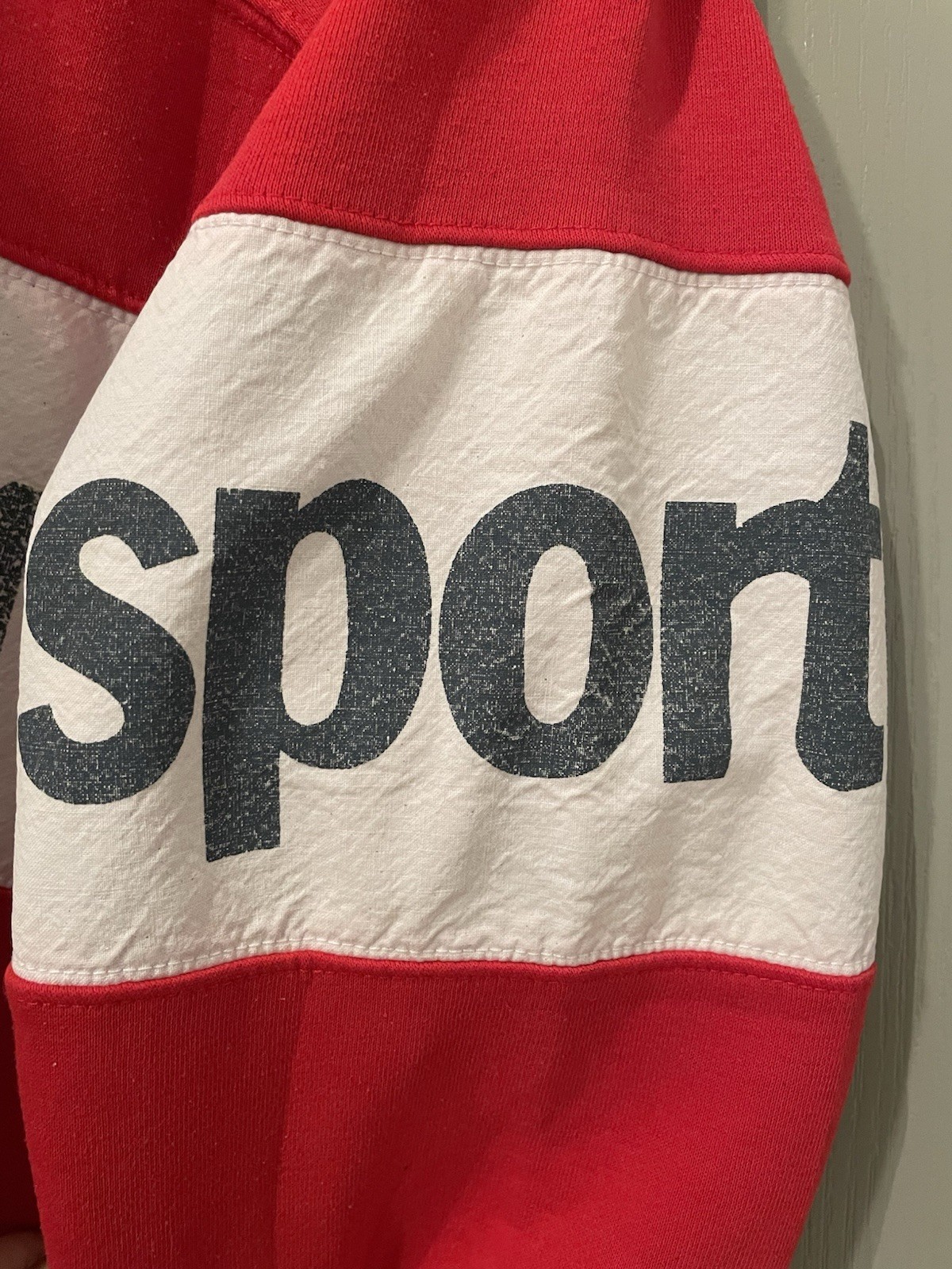 Vintage Le Coq Sportif Red Pull Over Sweater Womens Small 80s Preppy French