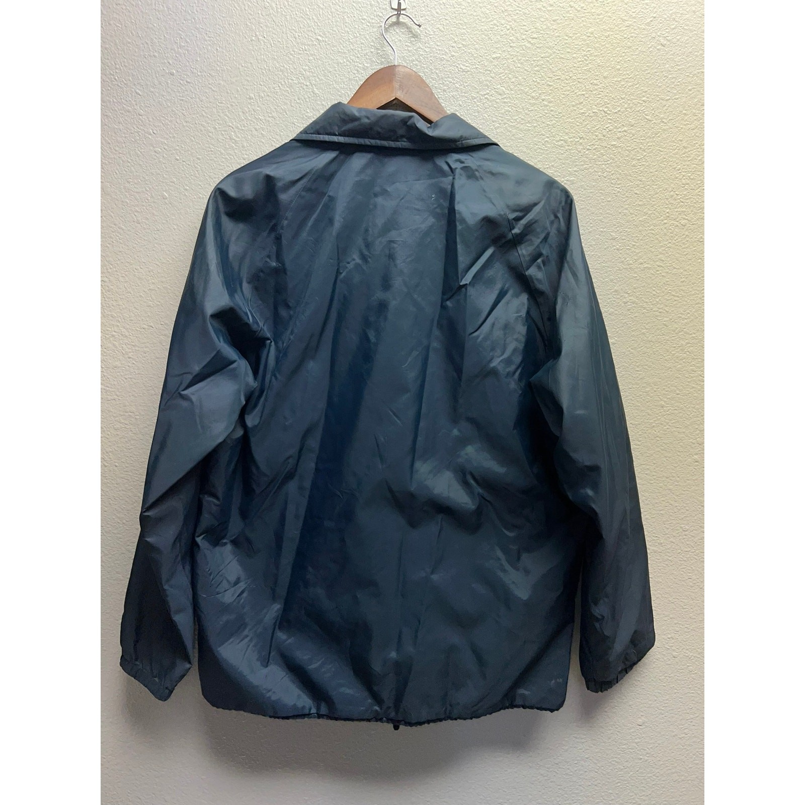 Vintage Sports Master Bomber Jacket Blue Button Up French Creek Camps Staff 80s