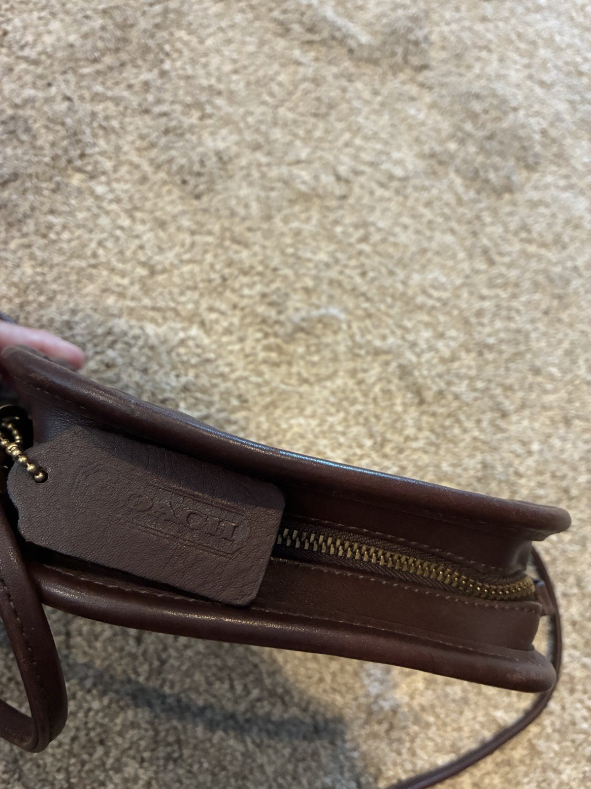 Vintage Abbie Coach Crossbody 9017 Brown Leather Small