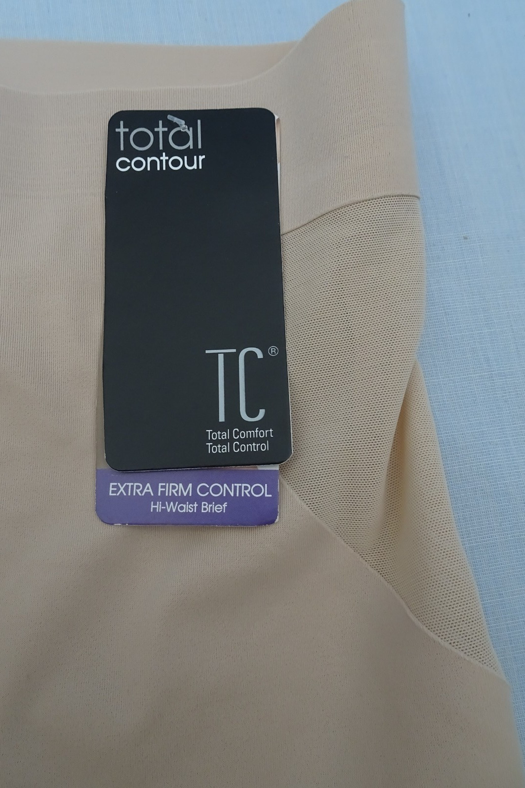 NWT TC Fine Intimates Total Contour Hi-Waist Brief Panty 4925 XFIRM Size M Beige