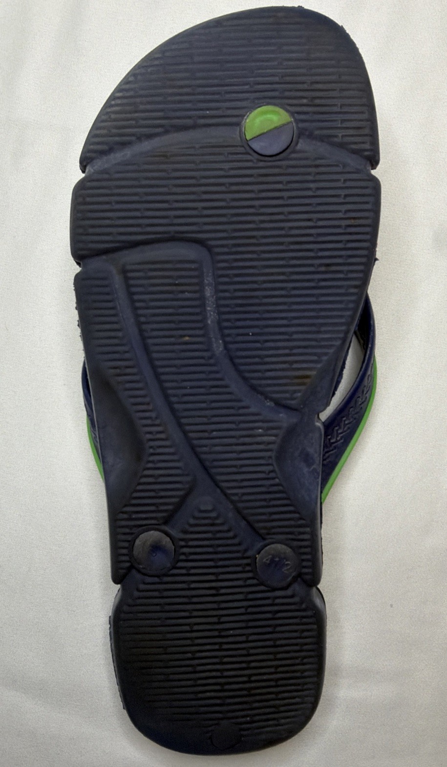 Havaianas Power Flip Flops Mens Size 9 To 10 Navy Blue Green Thong Sandals Beach