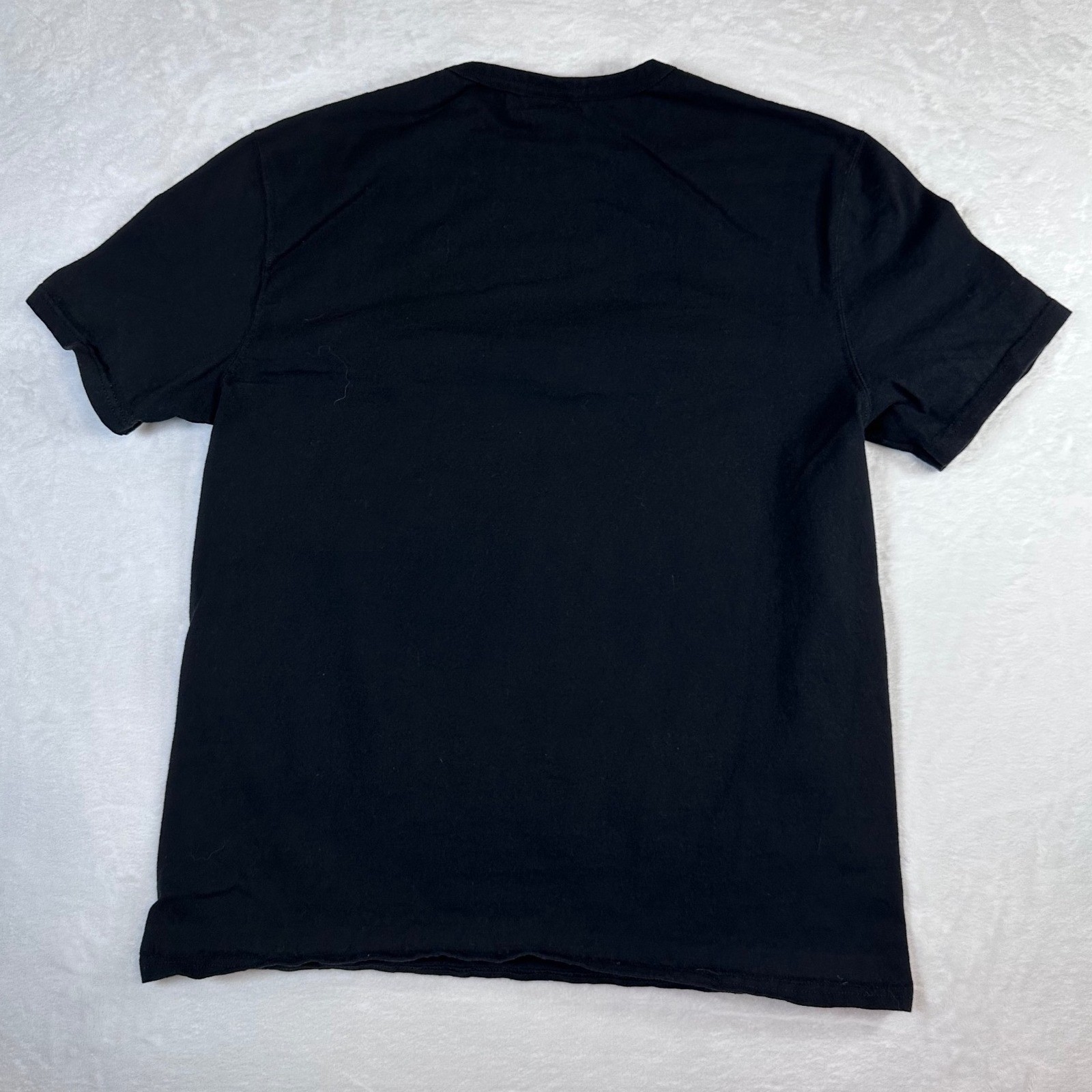 Champion Heritage Black T-Shirt Pink Chenille Script Logo Mens Large GT19 BKC