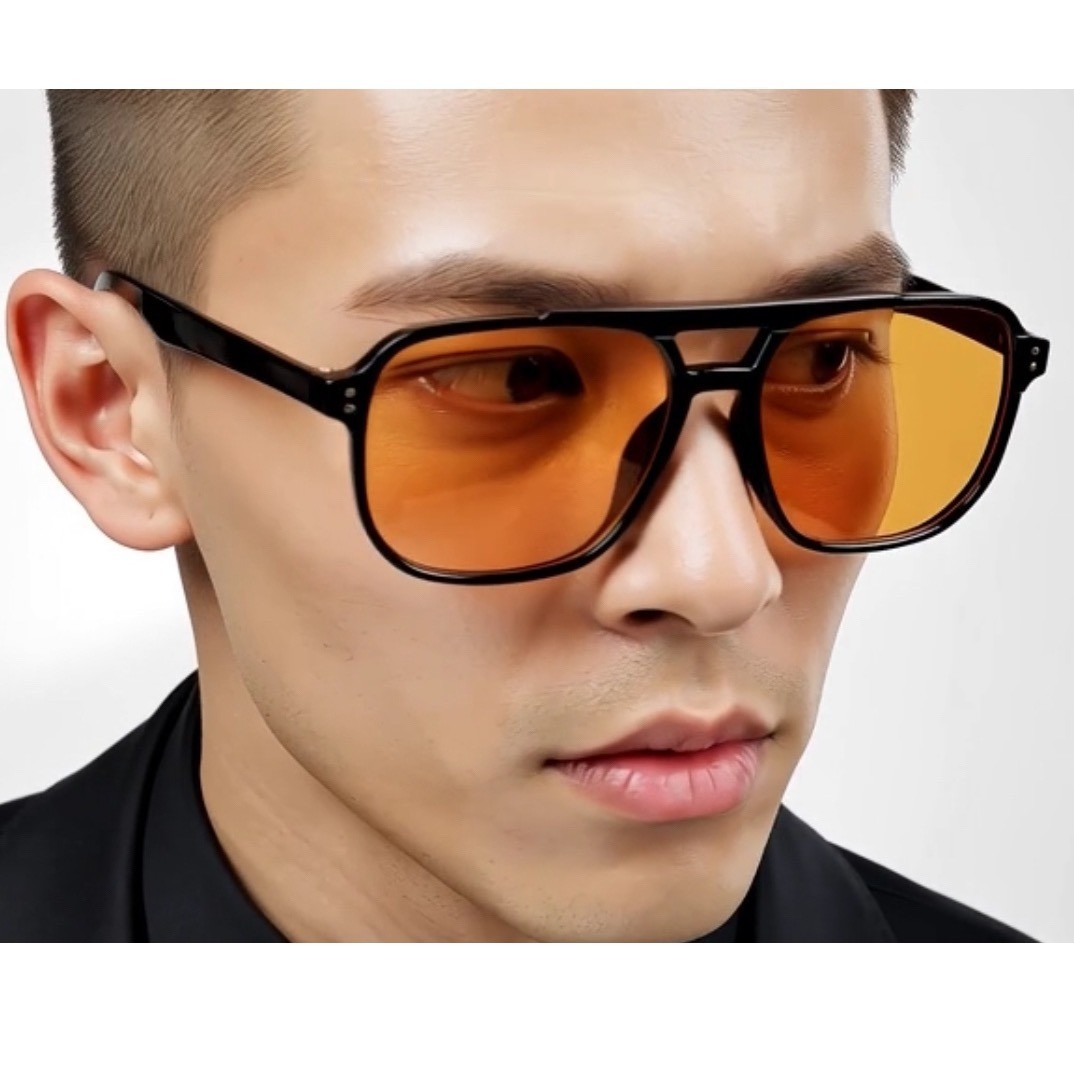 Men Retro Vintage 70s Sunglasses Yellow Lens Shades Street Wear Eye Glasses Hot