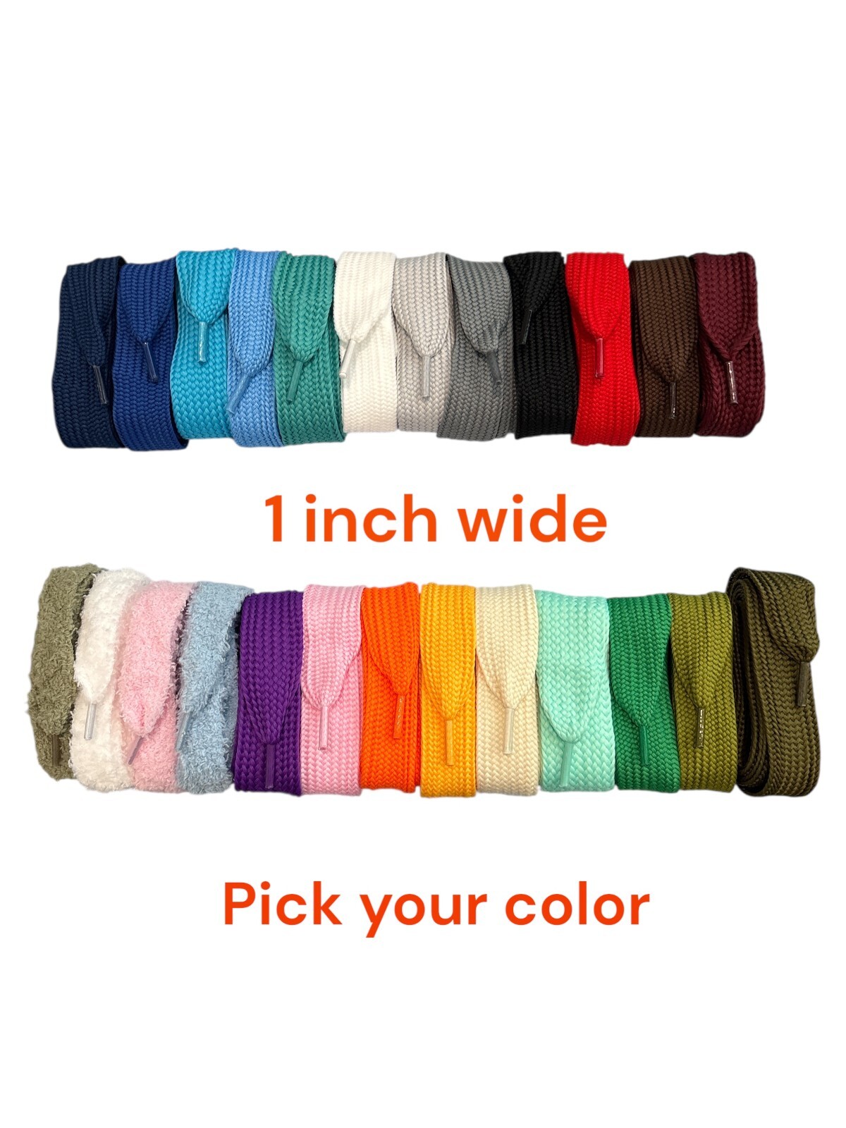 EXTRA WIDE Shoe Laces Strings Super Wide 3/4″ 1″ & 1 1/2″ 45″ 54″ 72 Long.