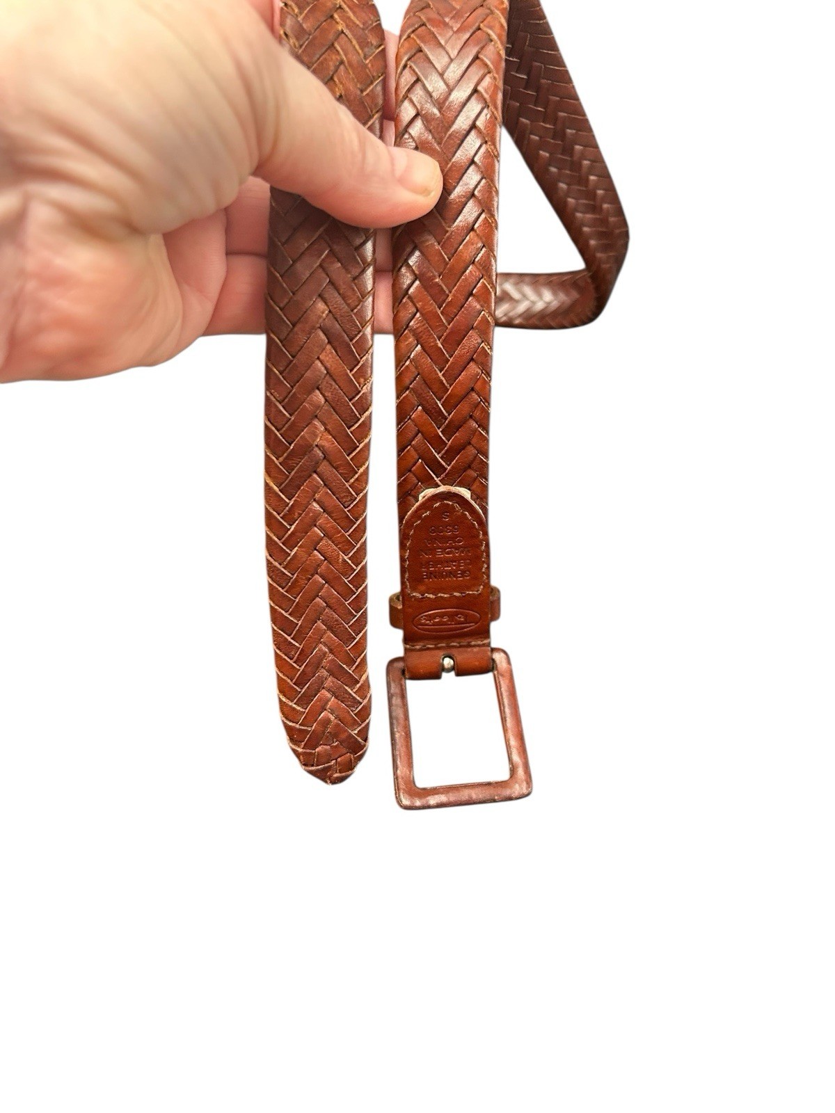 Talbot’s Vintage Brown Tightly Braided Leather Belt Ladies Size Small 1″x36″