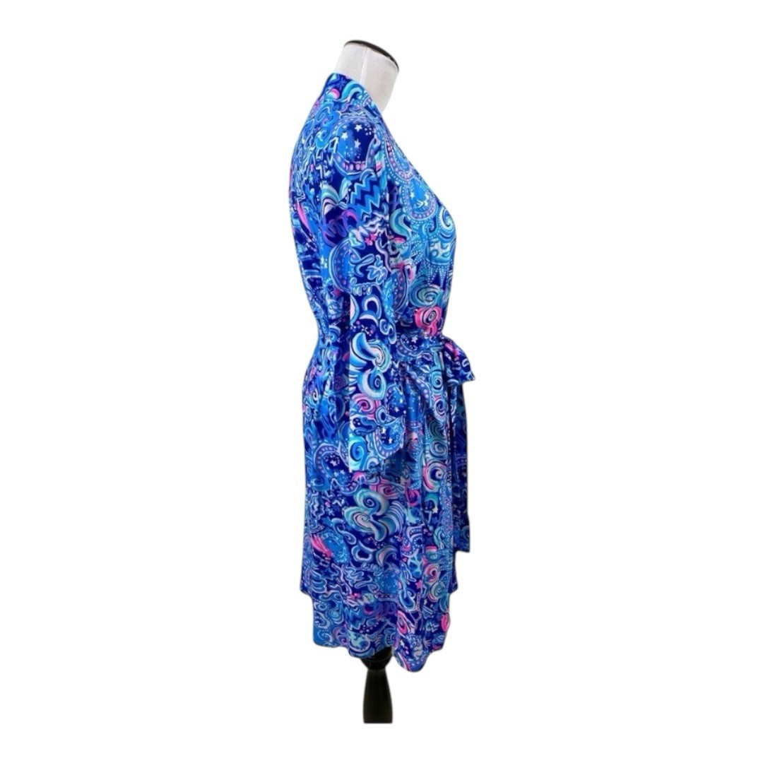 Lilly Pulitzer Lina Robe Sz S/M Lapis Lazulu Kosmic Kismet Jersey Knit