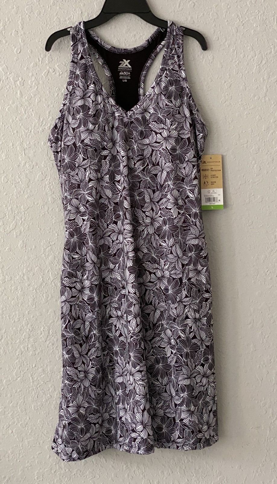 ZEROXPOSUR WOMENS MULTI-COLOR FLORAL ACTIVE DRESS – SIZE LARGE – NWT