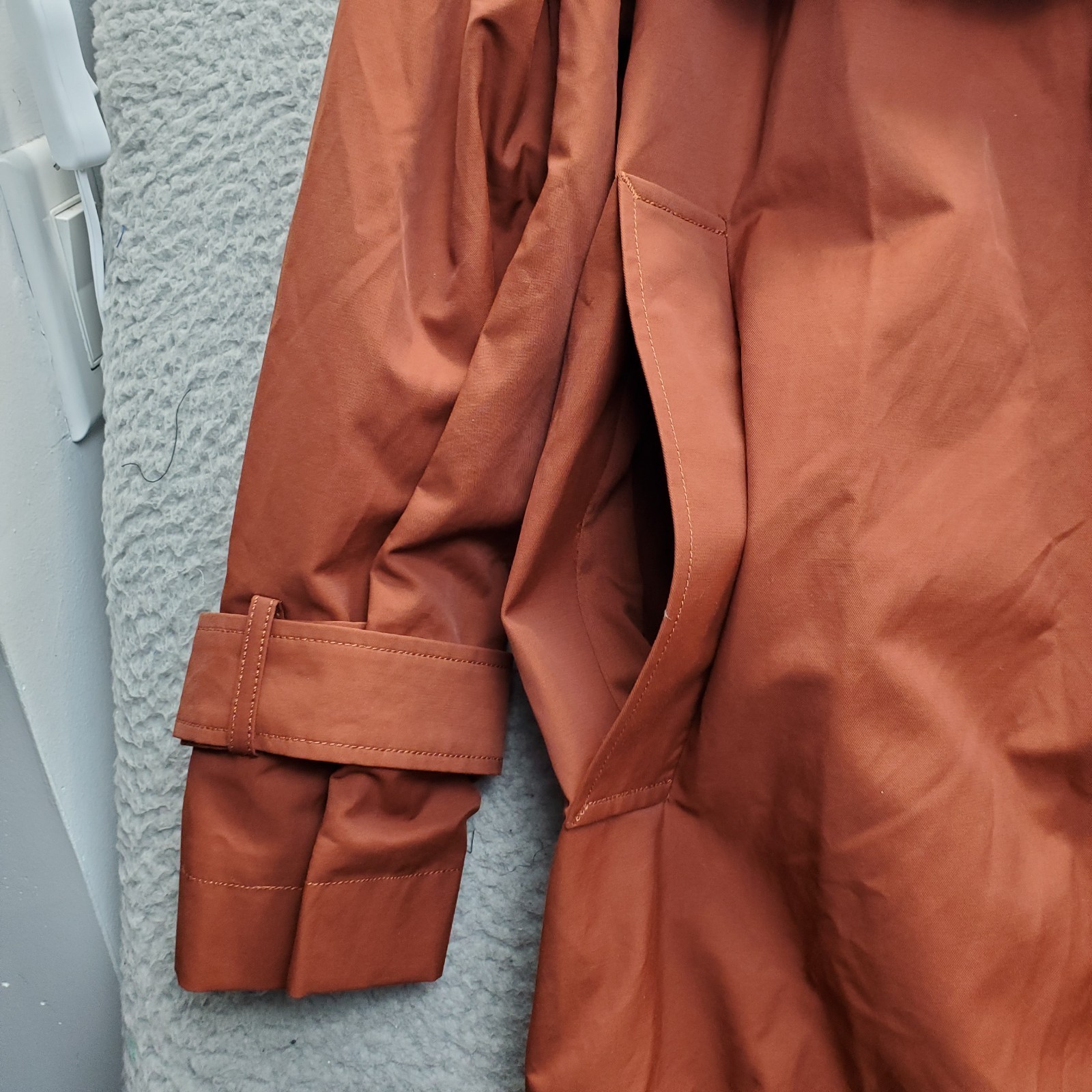 CALIA Rain Wind Trench Coat Womens Medium Brown Water Repellent Removable Hood
