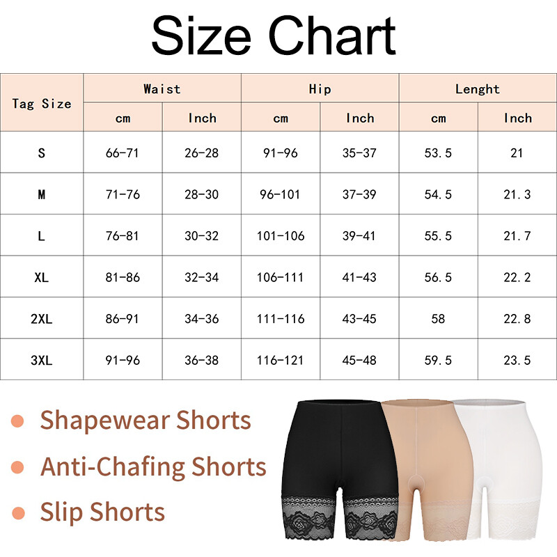 Womens Slip Shorts Anti Chafing Underwear Mid Thigh Wide Lace Boyshorts Pants