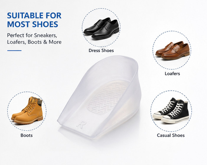 Invisible Height Increase Insoles, Non-Slip Silicone Shoe Lift Pads