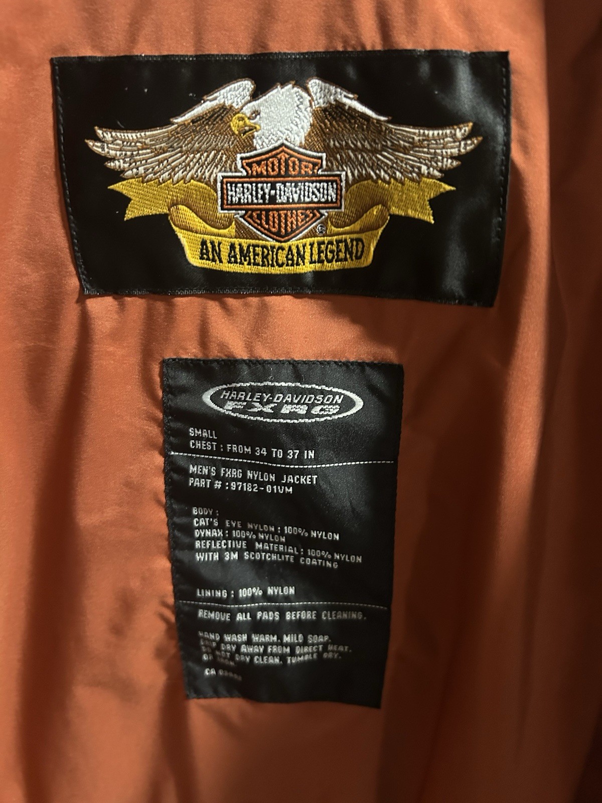 Harley Davidson Size SM Men’s FXRG NYLON 97182-01VM Armored Biker Riding Jacket