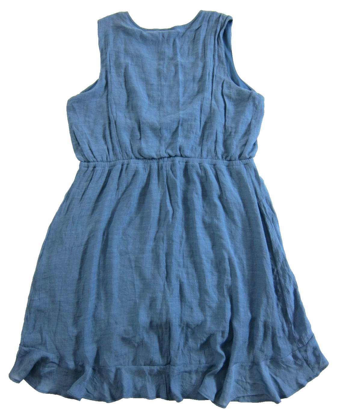Wrangler Blue Rayon Crochet Sleeveless Ruffle Sheath Tank Sun Dress XL