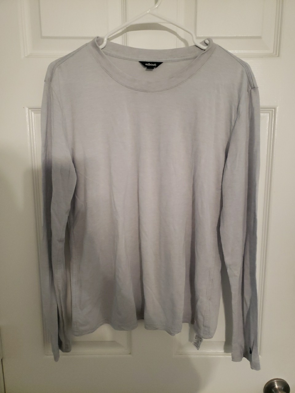 All Birds Men’s Crew Neck Long Sleeve Classic Sea wool blend Tee Grey Sz XL