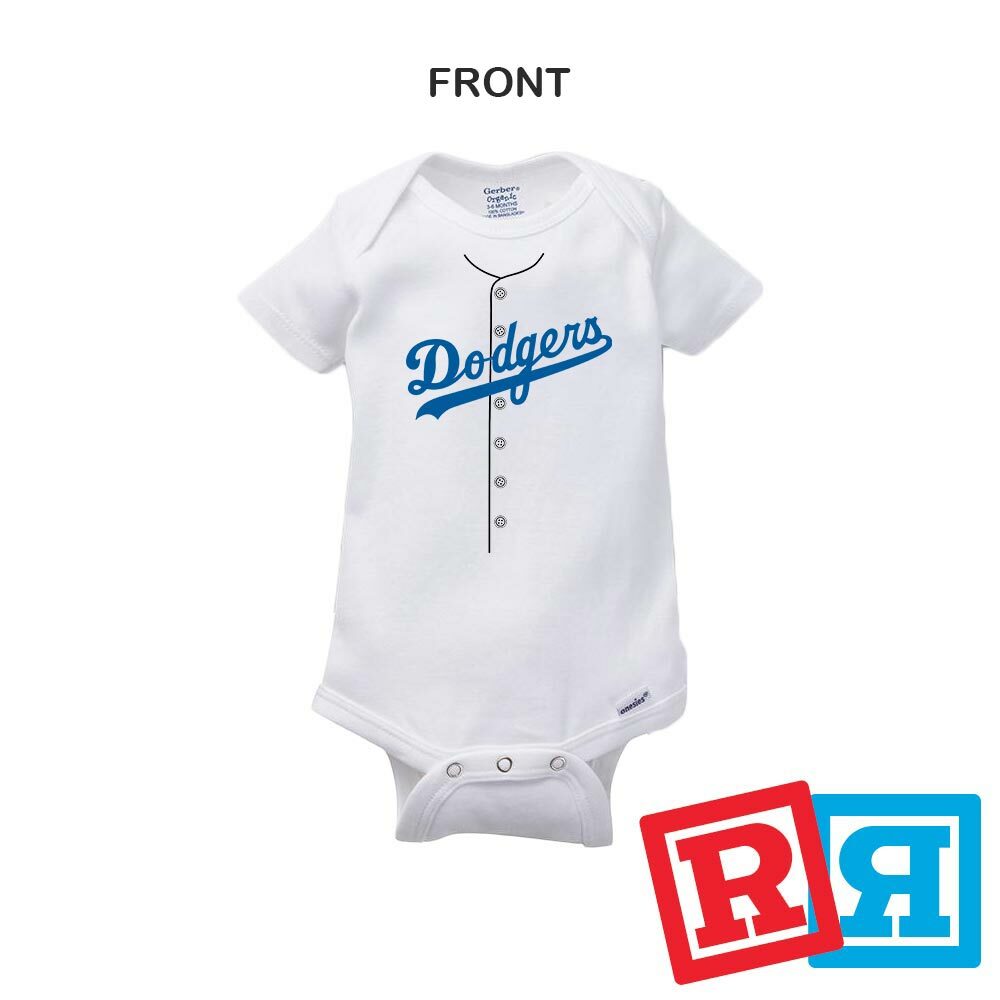 Personalized Los Angeles LA Dodgers Gerber Baby Onesie® Cotton Custom Bodysuit