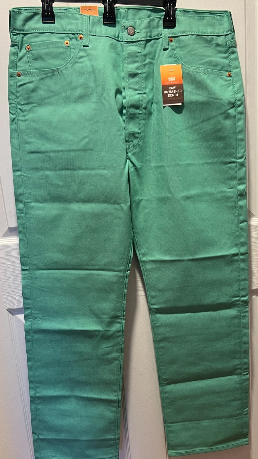 Levi’s Men’s 501 SHRINK TO FIT Button Fly Jeans 40×30 38×30 38×32 Green