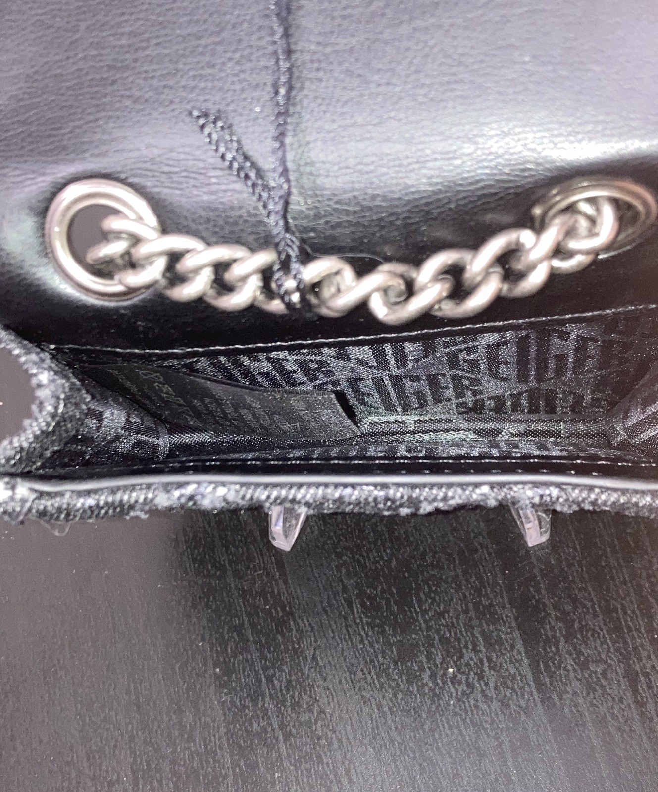 Kurt Geiger London Mini Brixton Denim Black Lock Bag Crossbody with Tag
