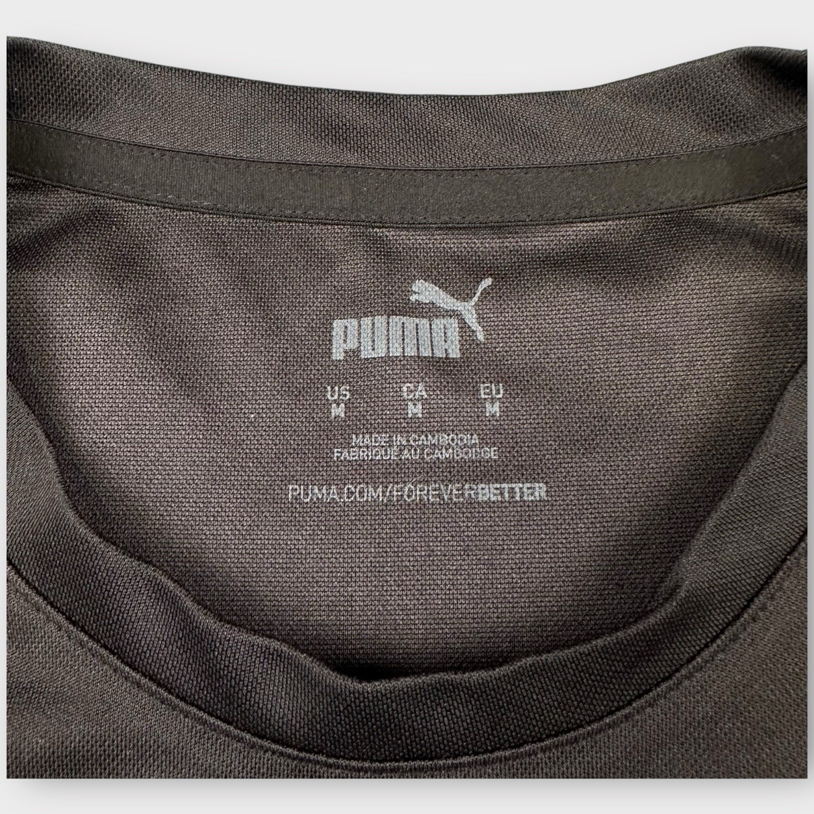 Puma Midfield Tee T-Shirt Mens M Black 1948 Red Logo USA Soccer Performance