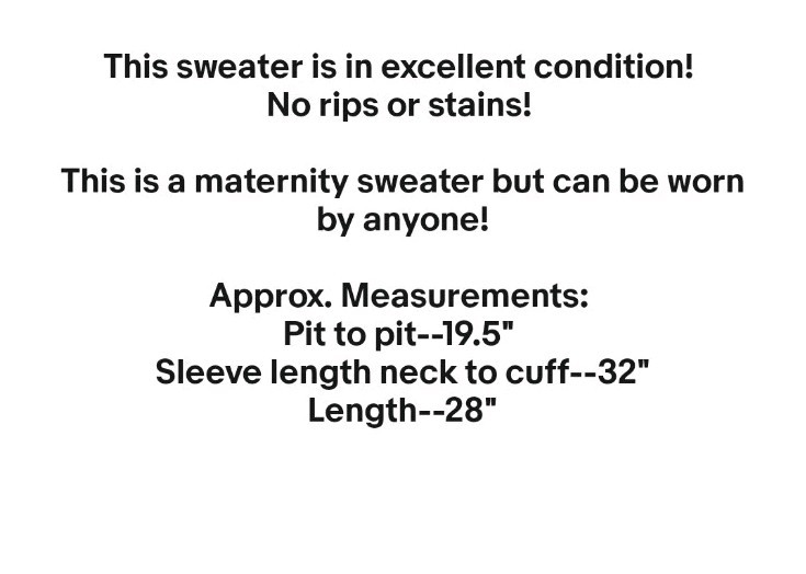 Octavia Sweater Size M White Bell Sleeve Tie Cuff Maternity