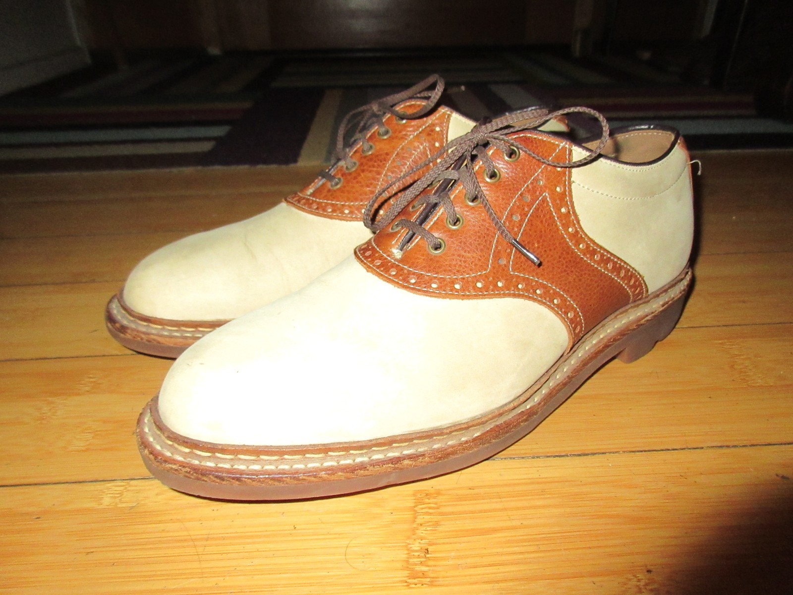 Johnston & Murphy Passport Saddle Shoes Mens 9.5 M Two Tone Leather