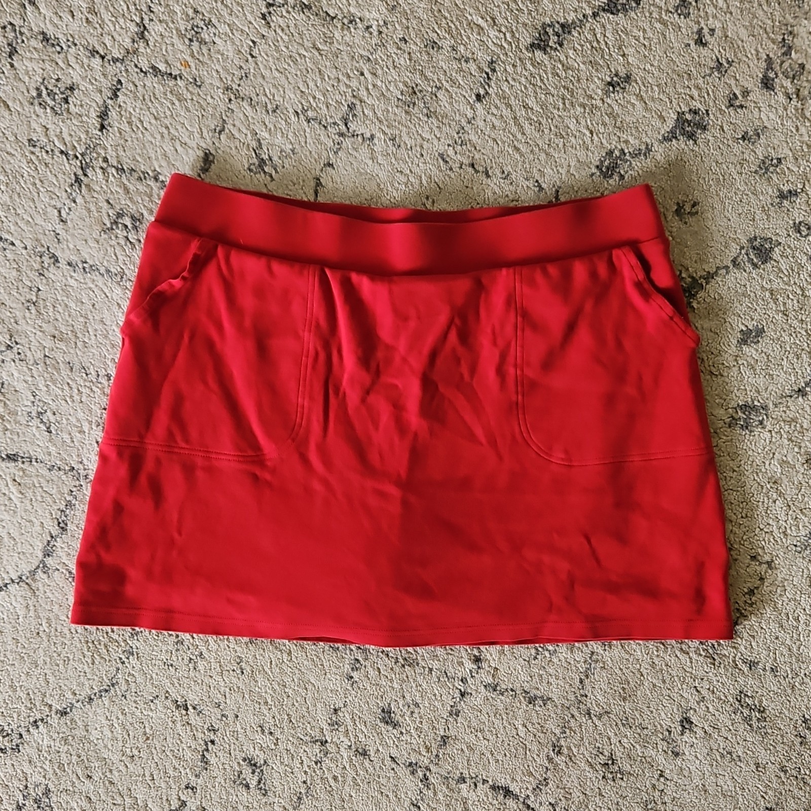 Croft & Barrow Skort Womens Large Red Stretch Casual Skirt Shorts Pockets