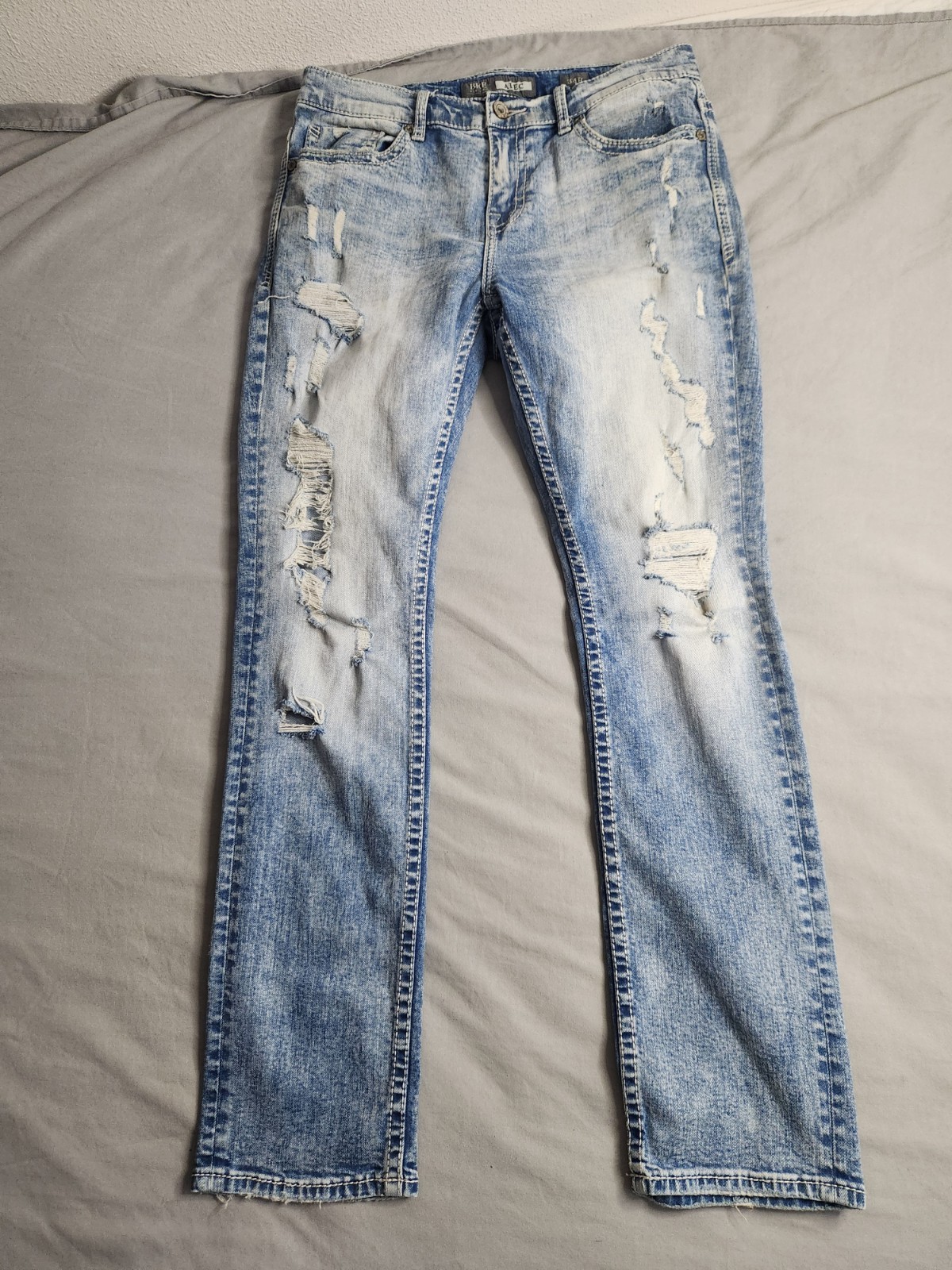 BKE Buckle Alec Straight Leg Jeans Mens Size 34×32 Acid Wash Mid Rise Casual NEW