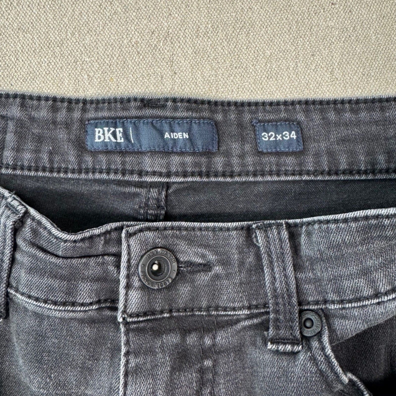 BKE Aiden Jeans Mens 32×34 Black Straight Leg Stretch GBS21204