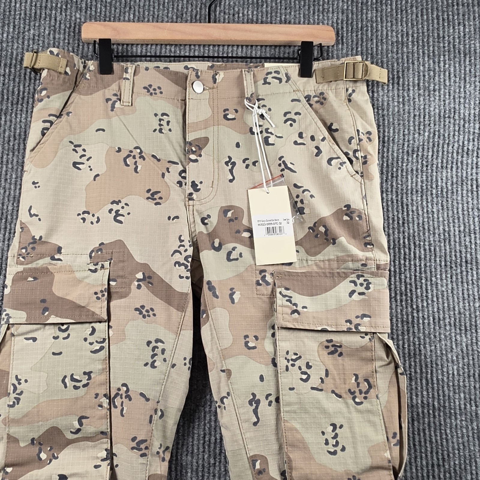 New Mnml X515 Cargo Convertible Denim Pants Desert Camo Sz 32 Streetwear Utility