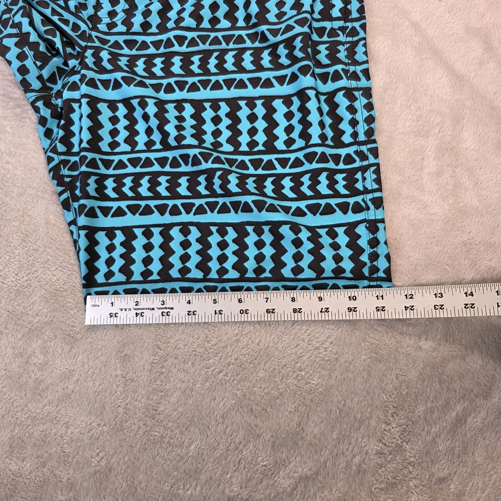American Eagle Board Shorts Mens Large Blue Black Neon Beach Vacation Surf Sun