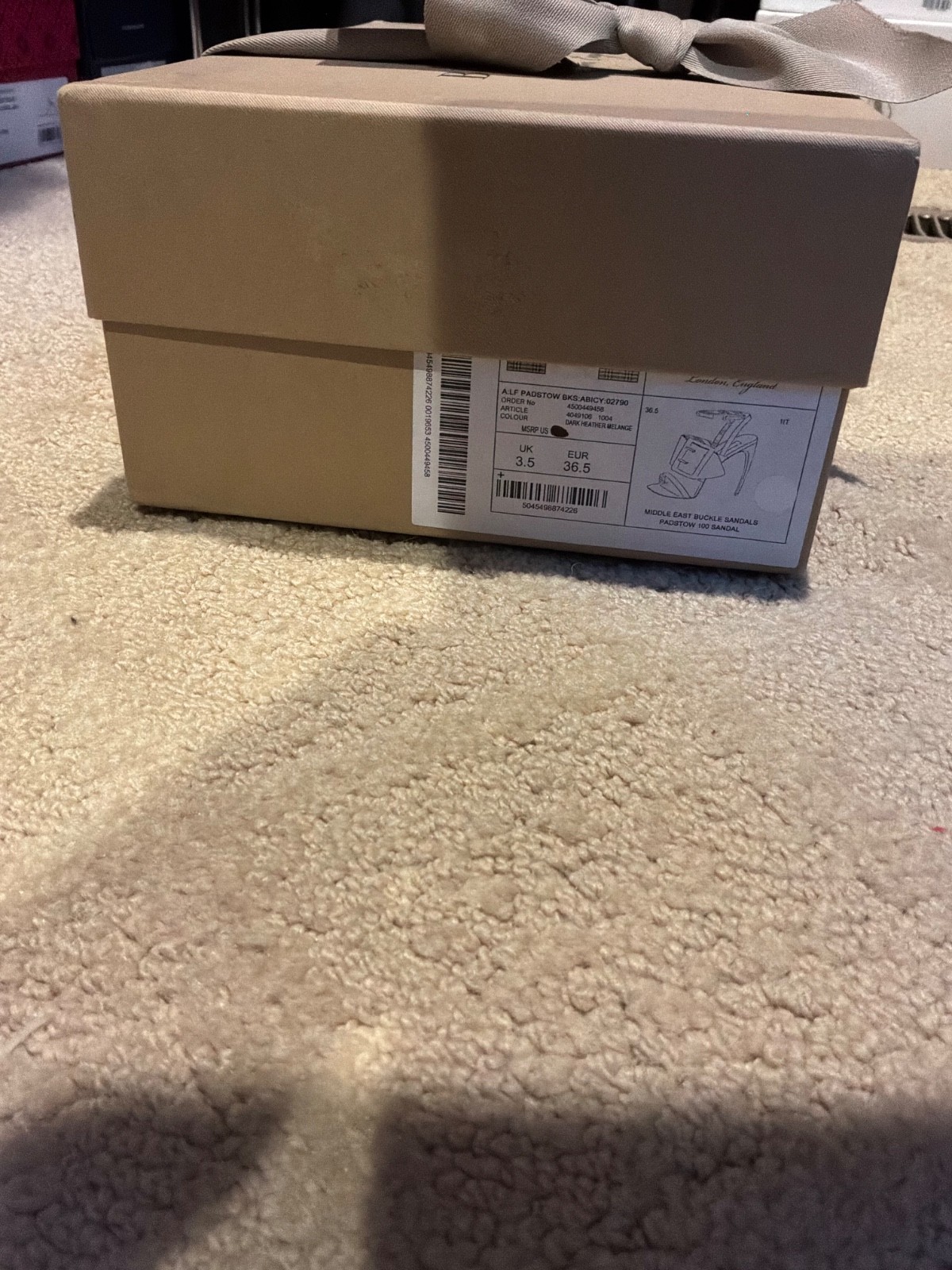 Burberry Suede Studded Padstow Ankle-Wrap Sandals Size 36.5/6.5