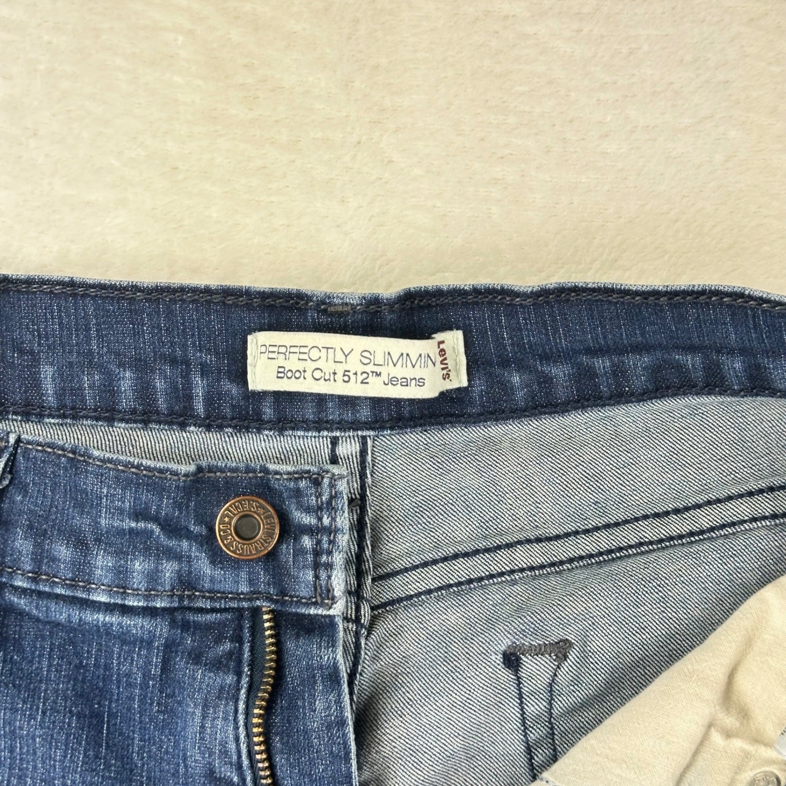 Levi’s Jeans Womens Perfect Slim Bootcut 12 M Blue Denim Studded Cotton Blend