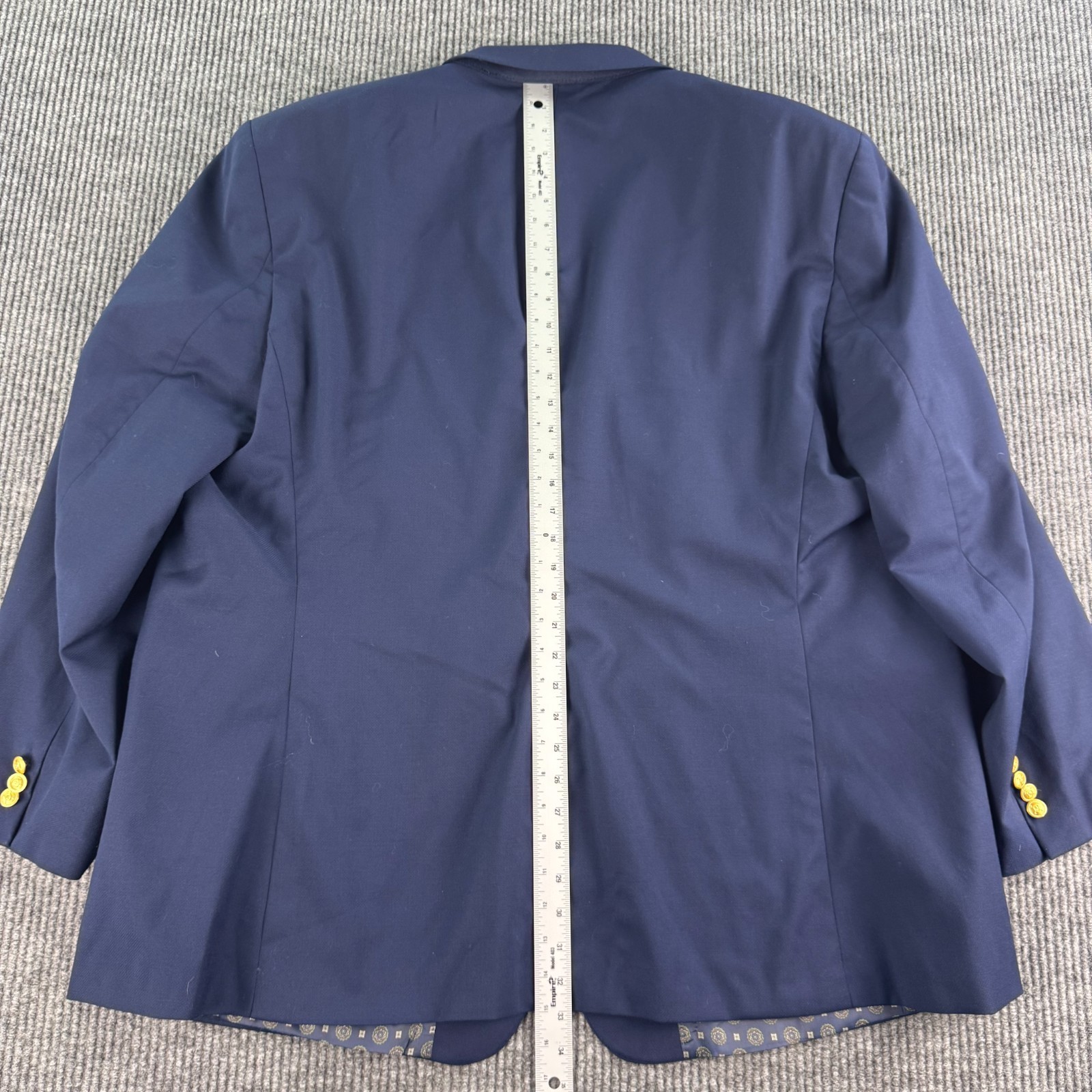 Ralph Lauren Blazer 56 L Navy Wool Gold Button Logo Crest Premium Big Tall LRL